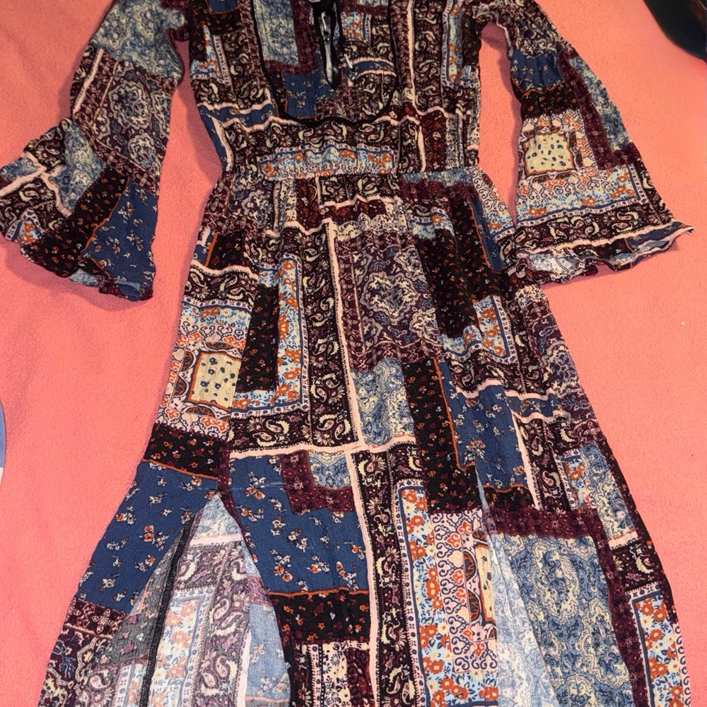 American Eagle Bohemian Patchwork Maxi Dress